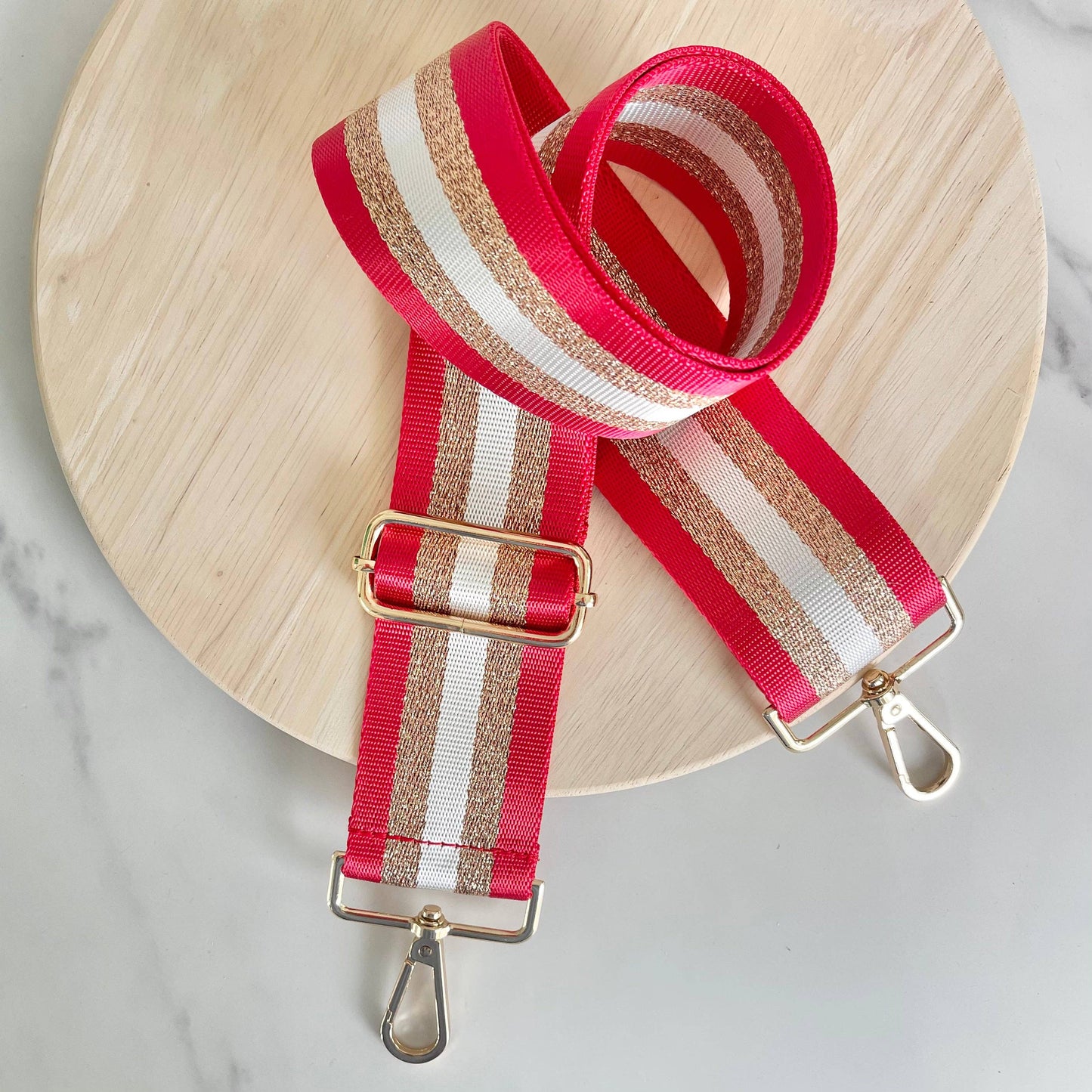 Shimmer Stripe Bag Strap - Red