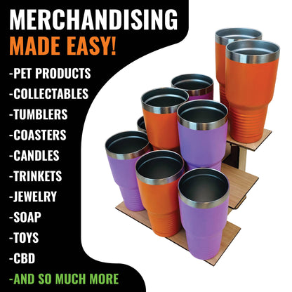 3-Tier Retail Table Display Corner Stand with Shelves