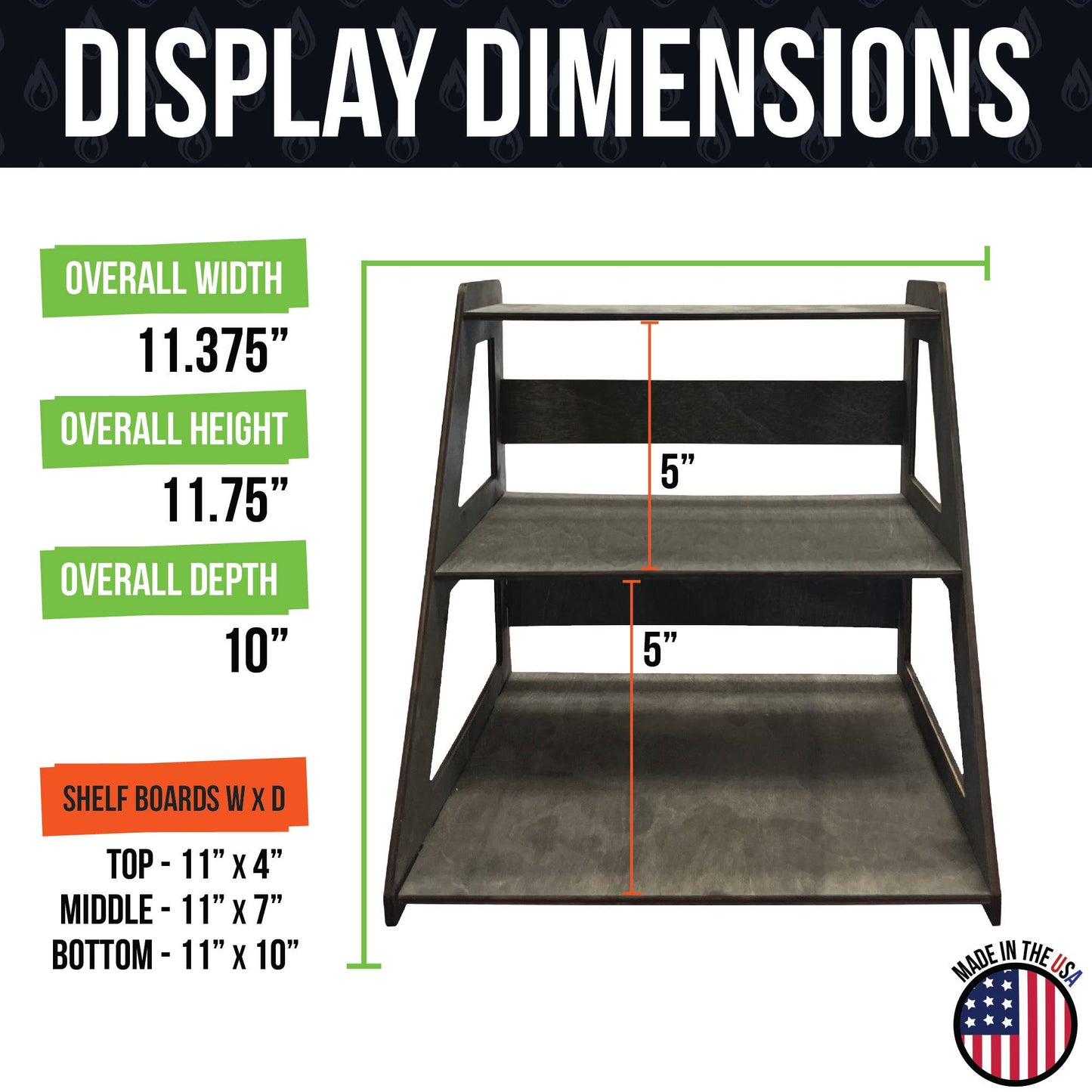 3-Tier Retail Table Display Stand with Shelves
