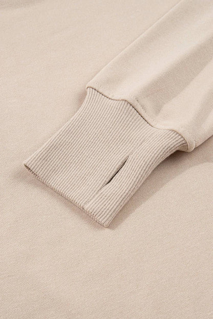 Solid Oversize Slit Sweatshirt with Ribbed Leggings Set