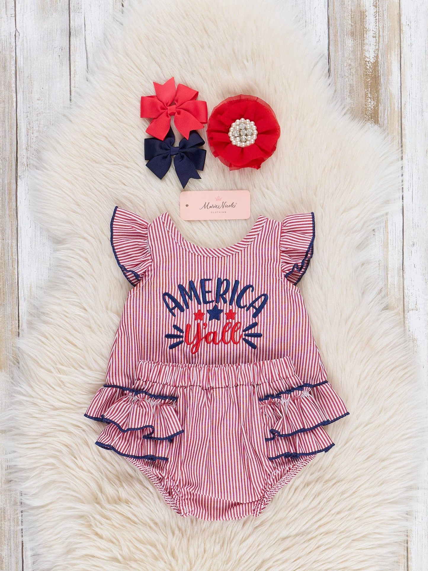 Red "America, Y'all" Bloomers Outfit