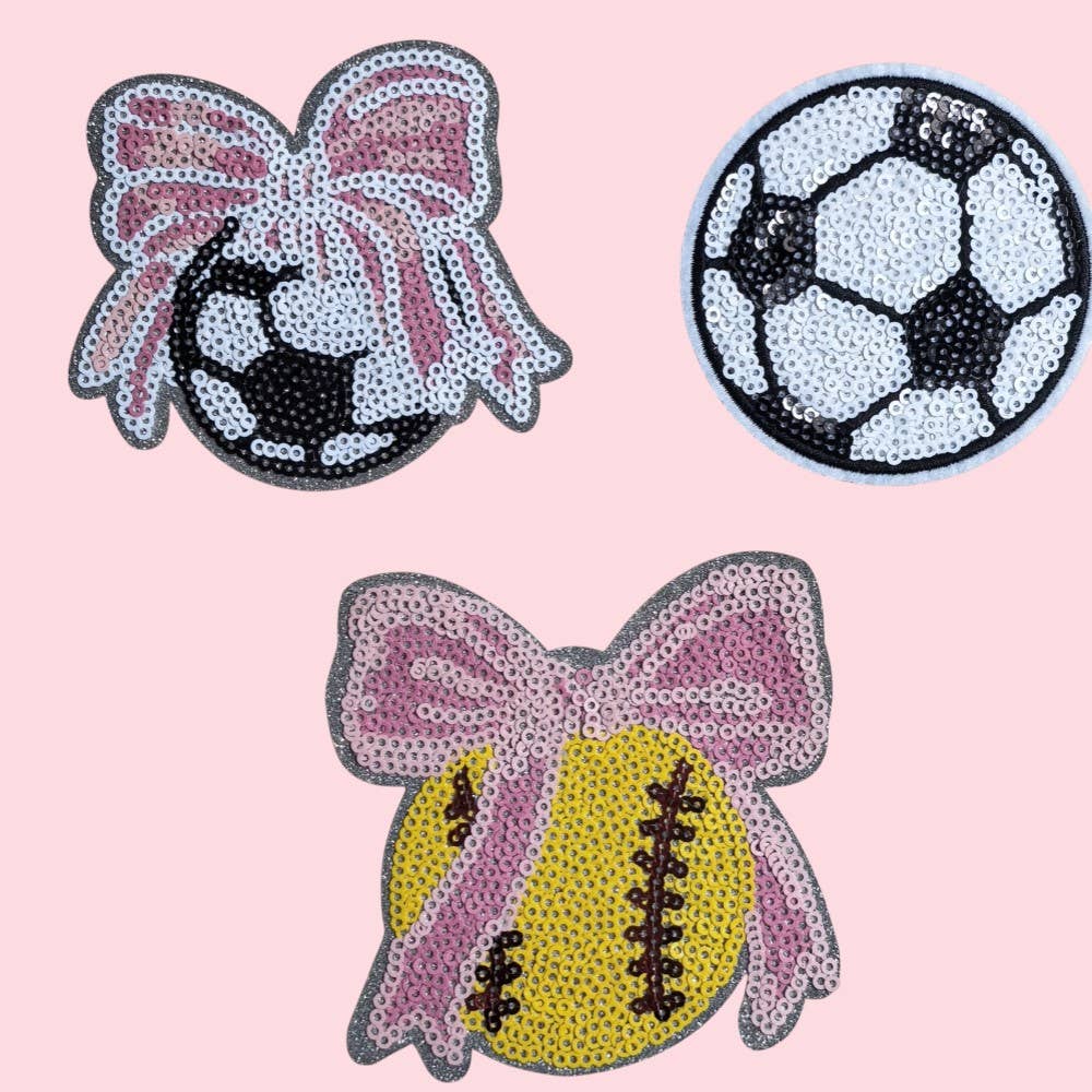 Sequin Soccer Ball Iron On Patch