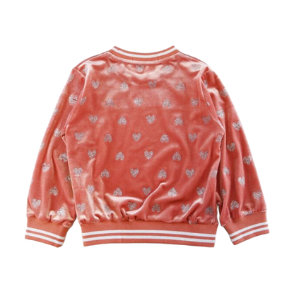 A30 14166 Silver Heart Velvet Tracksuit Set (2 Colors)