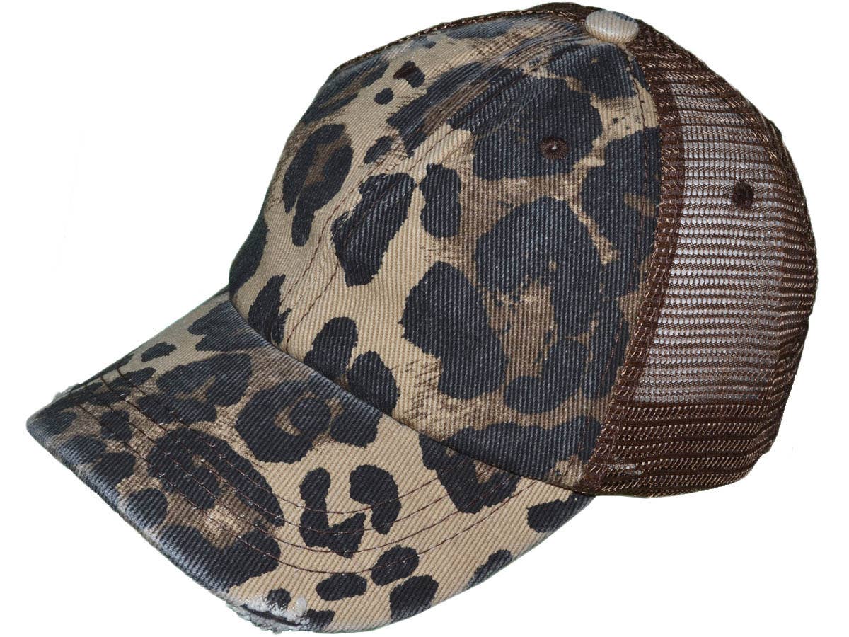 Animal Print Vintage Trucker Hats Soft Structured Distressed