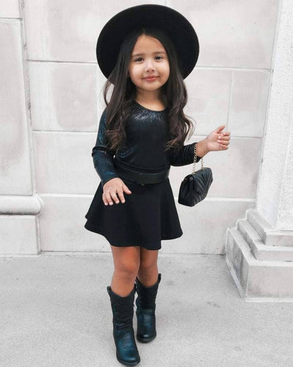 Livee Long Sleeve Leotard - Time-to-Shine Onyx
