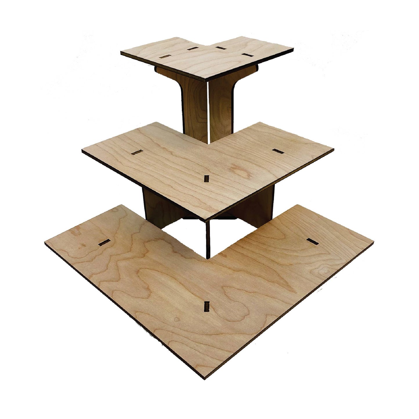 3-Tier Retail Table Display Corner Stand with Shelves