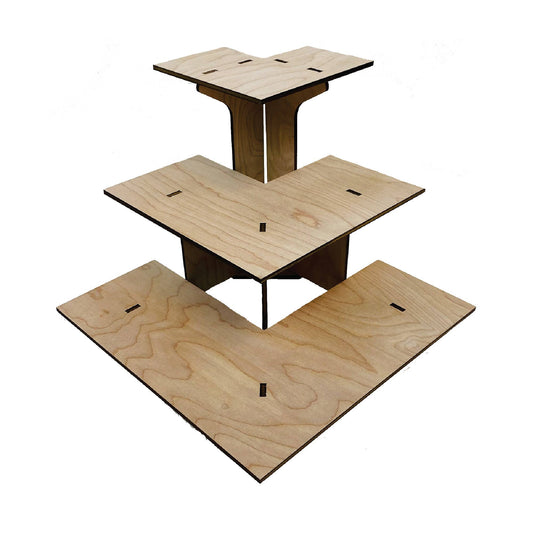 3-Tier Retail Table Display Corner Stand with Shelves