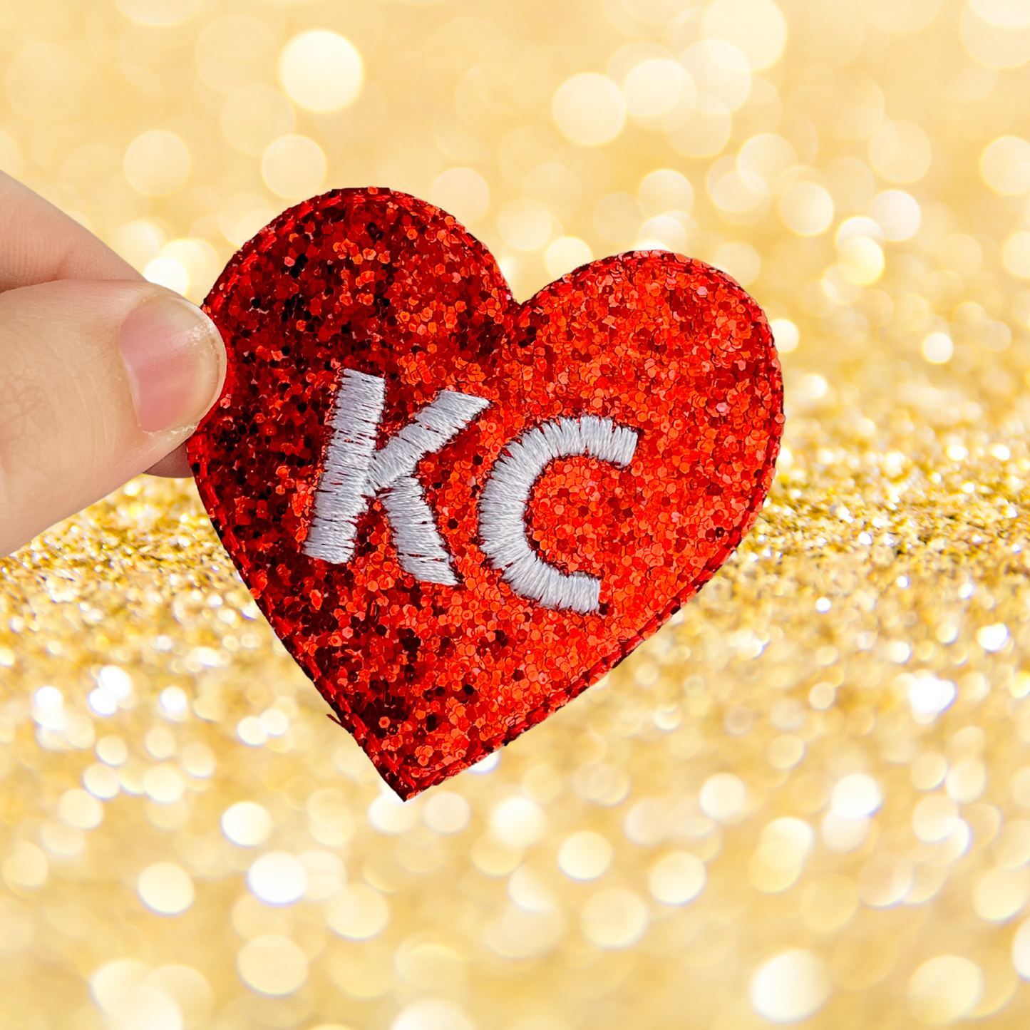 KC HEART IRON-ON PATCH