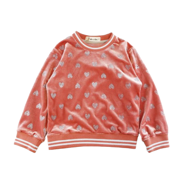 A30 14166 Silver Heart Velvet Tracksuit Set (2 Colors)