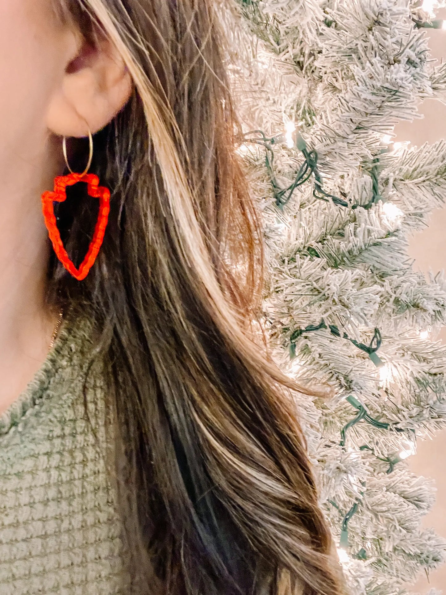 KC Arrowhead Outline Hoop Earrings