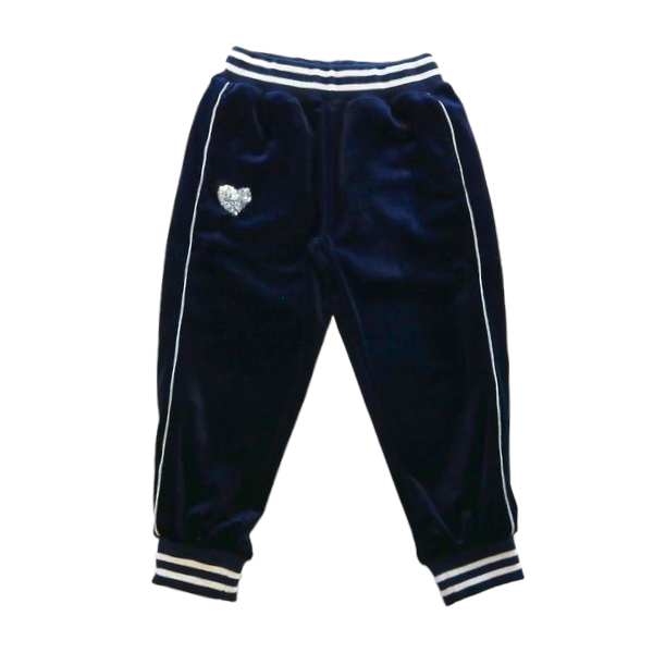 A30 14166 Silver Heart Velvet Tracksuit Set (2 Colors)