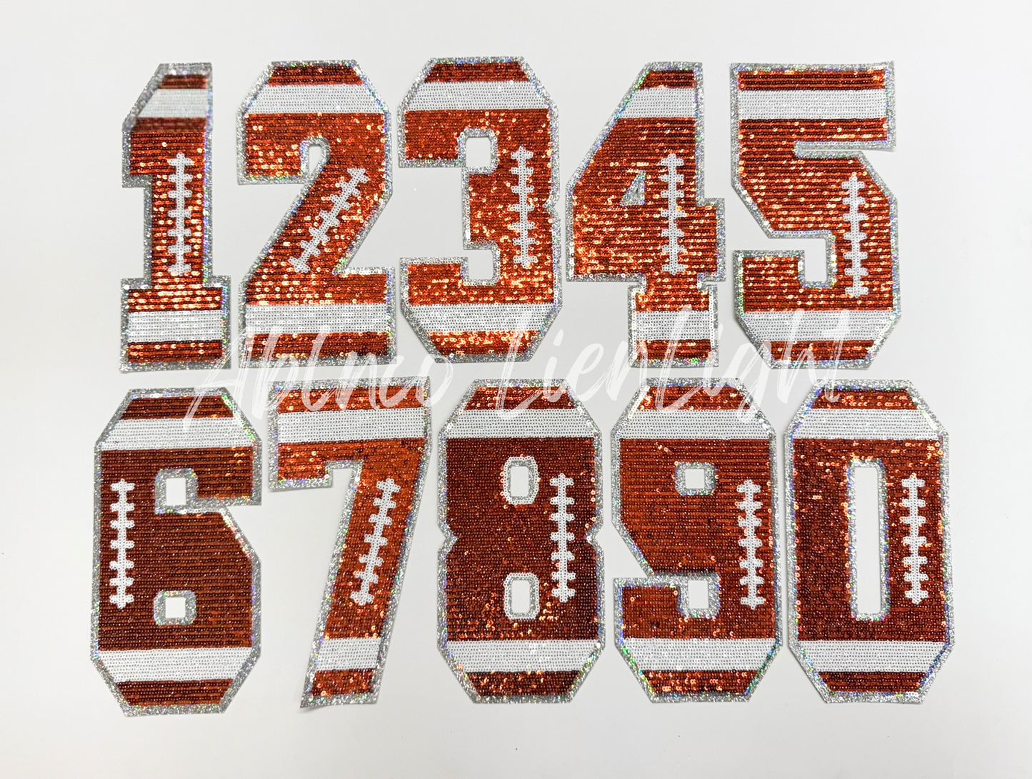 Sequin Football Numbers Patch - Large 