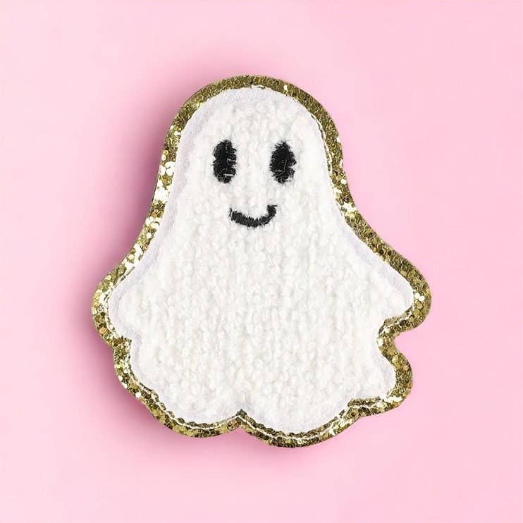 Ghost Halloween Chenille Iron On Patch