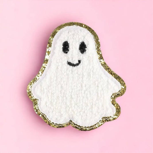 Ghost Halloween Chenille Iron On Patch