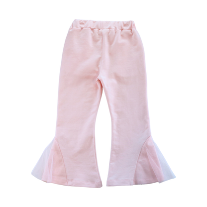 A50 14177  Floral Applique Trumpet Pants