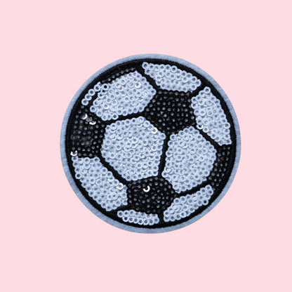 Sequin Soccer Ball Iron On Patch