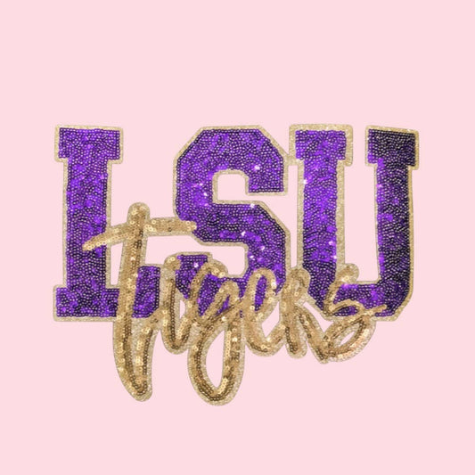 LSU Tigers Sequin Iron On Patch