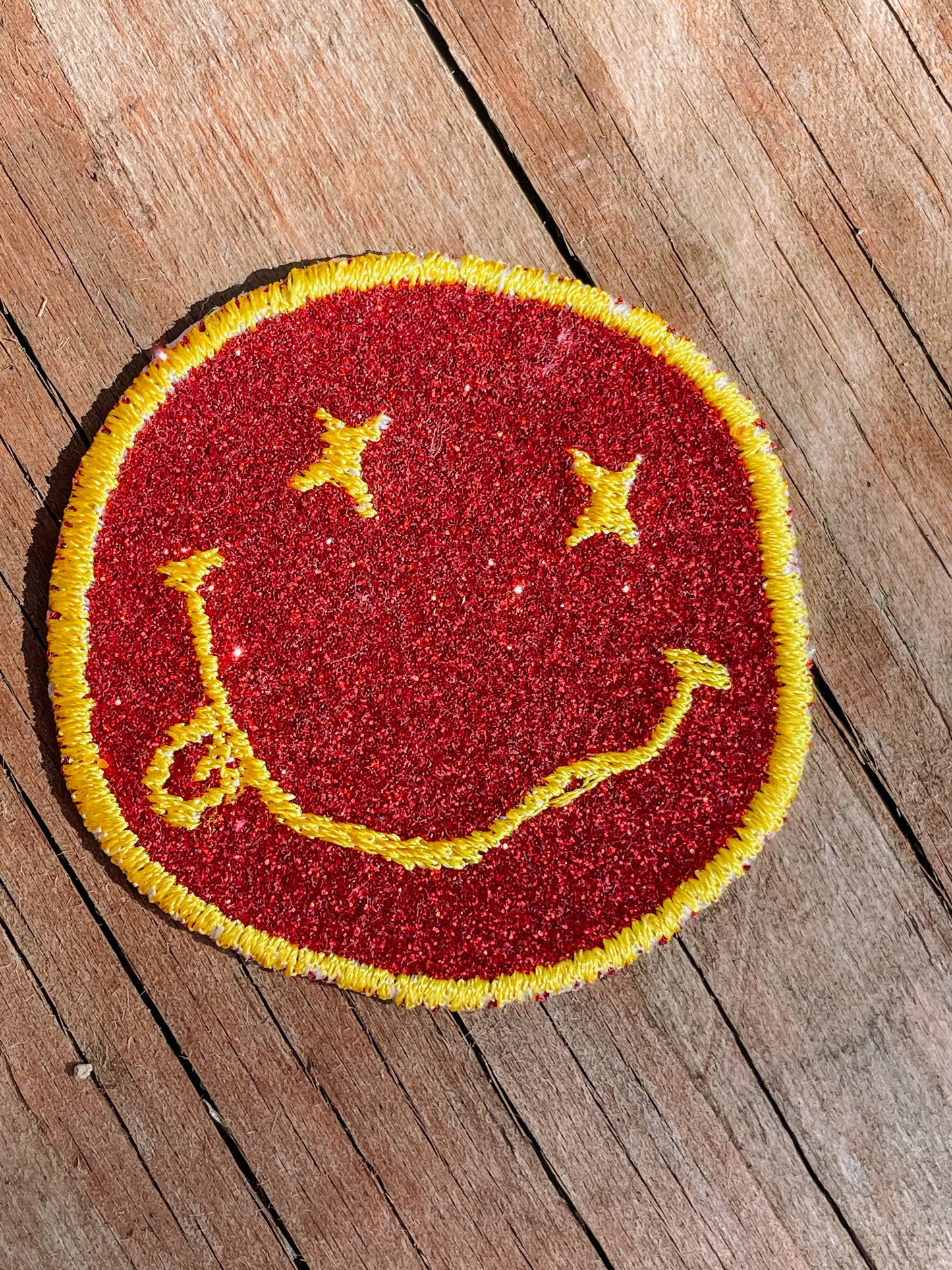 KC CHIEFS SMILEY IRON-ON PATCH