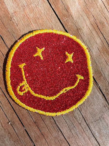 KC CHIEFS SMILEY IRON-ON PATCH
