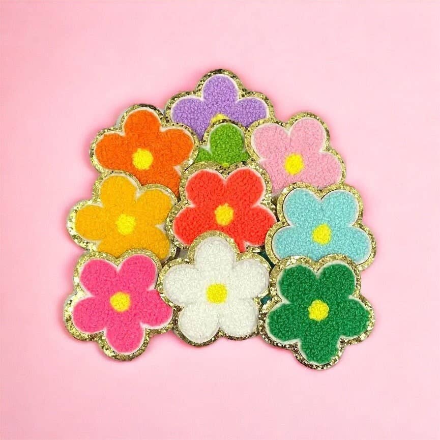 Daisy Flower Chenille Iron-On Patch