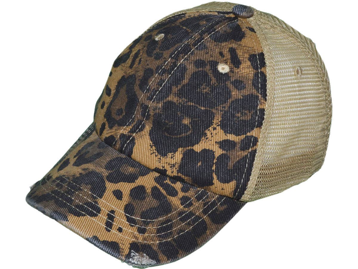 Animal Print Vintage Trucker Hats Soft Structured Distressed