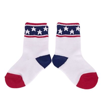 Stars and Stripes 4th of July Socks - Infant, Toddler, Youth & Adult Sizes