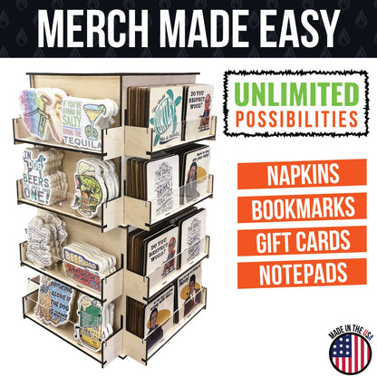4-Sided Rotating Display Stand for Craft Shows, Trade Shows